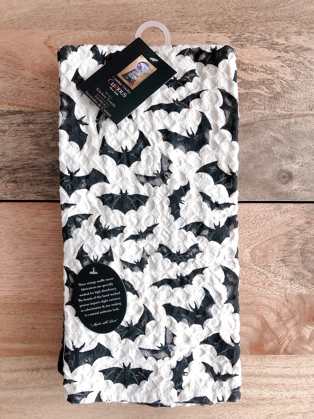 Halloween Bat Pattern Tea Towel 3 pack